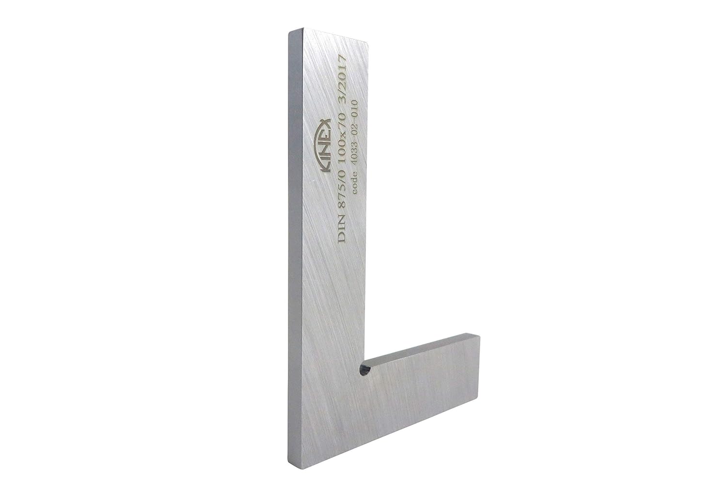 Kinex 4033-02-010T 4 Inch Tall x 2.75 Inch Wide Flat Solid Machinist Square DIN 875/0 Square to w/in 0.0002 Inches