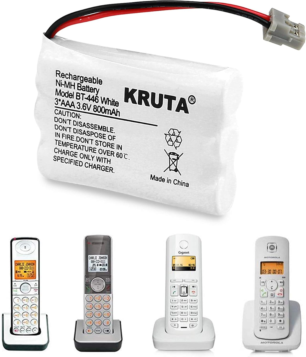 BT-446 Rechargeable Cordless Phone Battery for Uniden BT-446 BT446, BP-446 BP446, BT-1005 BT1005, TRU9460, TRU9465, TRU9480, TCX-800 (Pack 3)