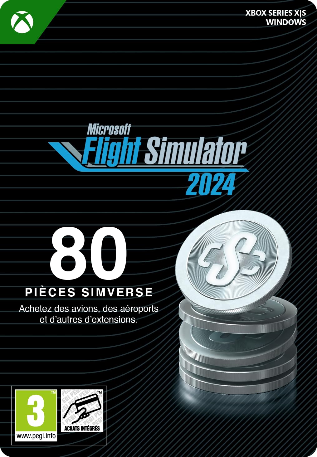Microsoft Flight Simulator 2024 80 Simverse Coins | Xbox Series X|S – Code jeu à télécharger