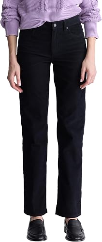 Buffalo David Bitton Women's Mary Mid Rise Straight Leg Cordurory Pant, Black, 3