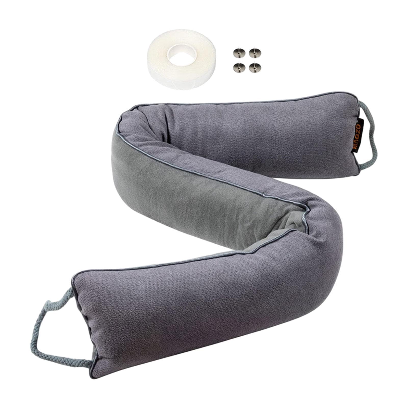 Paraspifferi per Porte, Guarnizione per Soglia, Protezione da Rumore, Polvere E, Tessuto Oxford, Resistente E Facile da Installare per Casa, Uff, Grigio