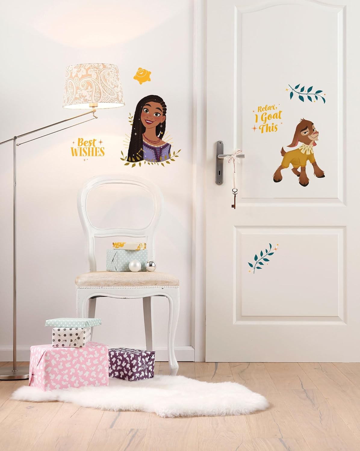 Disney Wish Wall Sticker - Best Wishes - Size 50 x 70 cm - Wall Stickers, Children's Room, Pink, Stickers