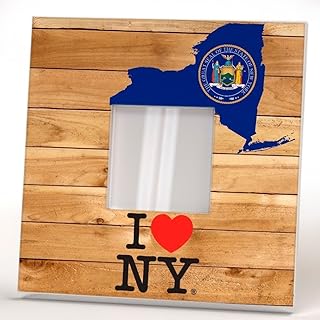 New York State USA Art Wall Framed Mirror Decor Printed Wood Poster Home Room Gi - Compare price