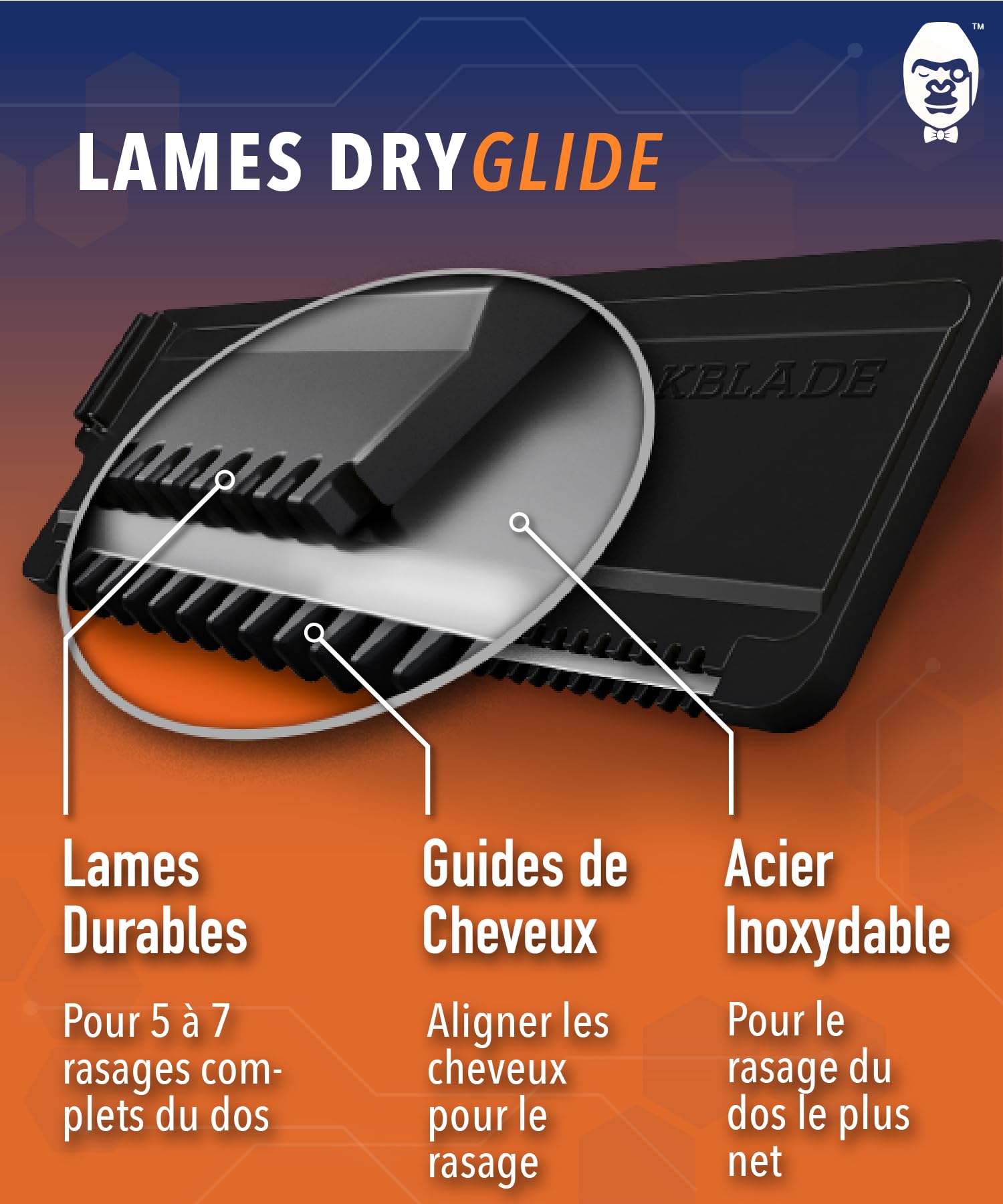 12 Lames de Rasoirs Rechange pour Bakblade 2.0, 3.0 et 2.0 Elite, Brosse Nettoyage Incluse Technologie Dryglide, Rasage Humide ou Sec Rasoir, Dos Corps Rasage 12 unité (Lot de 1)