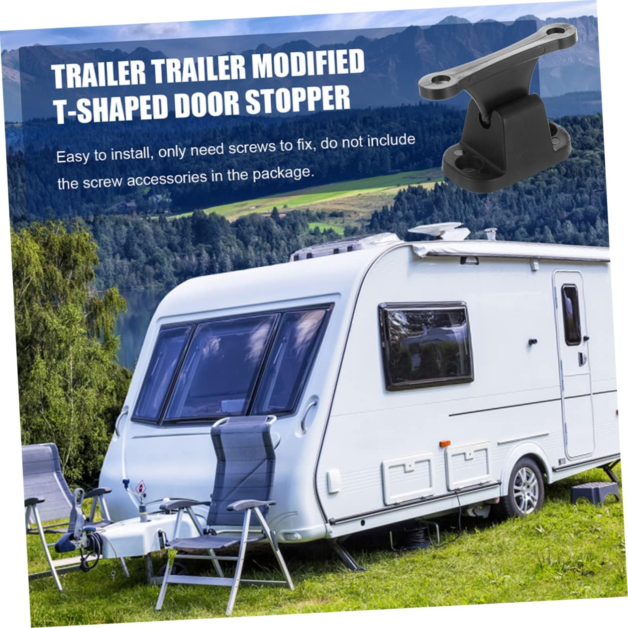2Pcs Shape Door Retainer Kit Door Stop Holder for Trailer Easy Install Lightweight Compact Door Catch Accessory for Cabinet Cupboard