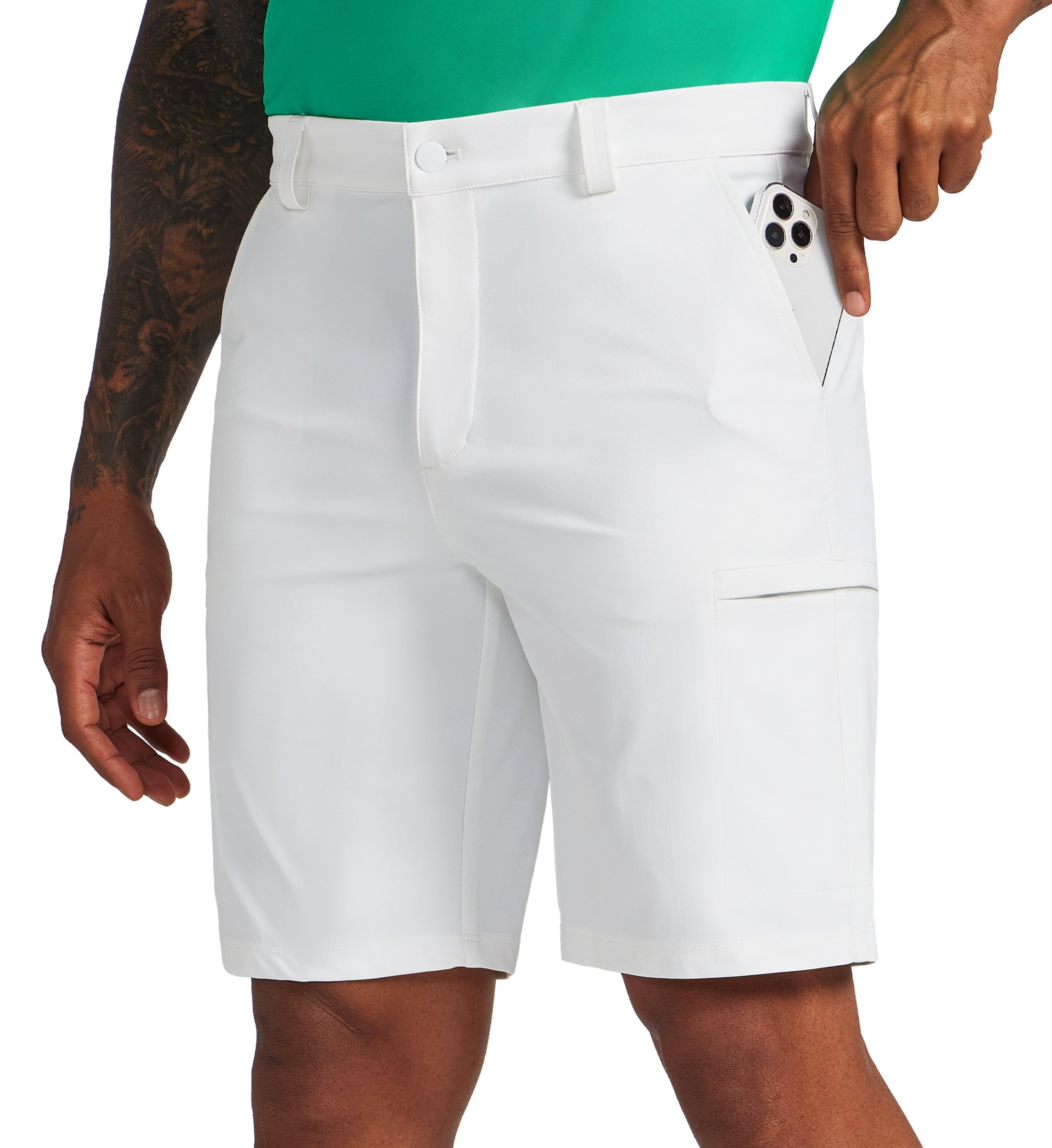 Willit Pantaloncini da golf da uomo, elasticizzati, ad asciugatura rapida, atletici, casual, con tasche, 17,8 cm, 22,9 cm, 27,9 cm