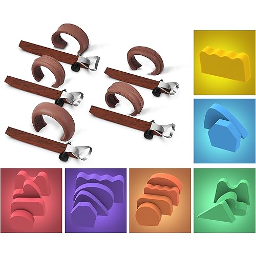 VIWOOP Pottery Handle Making Tool，Pottery Tea Cup/Water Cup/Utensil Handle Tool，with 24 Pcs Mug Handle Molds of Different Shapes and Sizes (5 PCS)