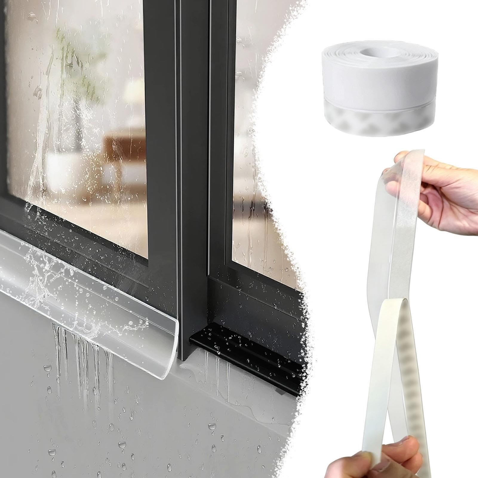 Vierteaguas Muro Exterior Tira Deflectora de Lluvia Adhesiva para Ventanas