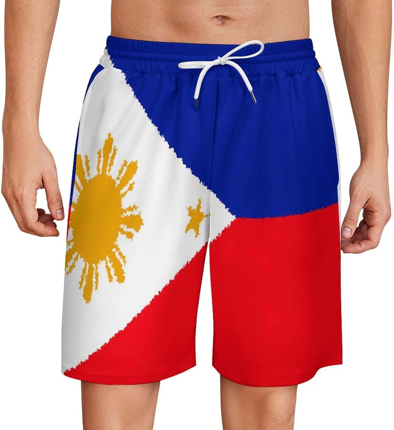 Philippine Flag Men's Short Athletic Gym Sweat Shorts with Pocket Jogger Pants