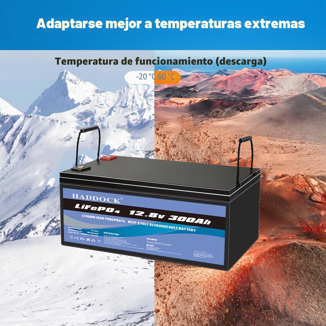 Baterías de larga duración,Lifepo4 Batería de 12 V 300 Ah, | 5000 de ciclo profundo, batería de fosfato de hierro, Adecuado para sistemas fotovoltaicos, Acampada al aire libre.