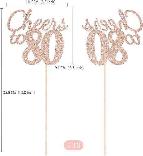 Miniatura 160 de Gexolenu Cheers to 40, paquete de 10 centros de mesa de cumpleaños de 40 cumpleaños con purpurina de color oro rosa de doble cara para mesas