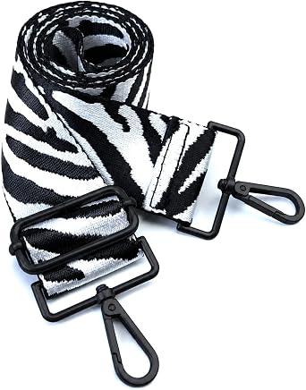 Purse Strap Replacement for Crossbody Bags & Handbags | Premium Webbing with Matte Black Hardware Clip-On Installation Adjustable Length Comfortable Wide Guitar Style Strap
