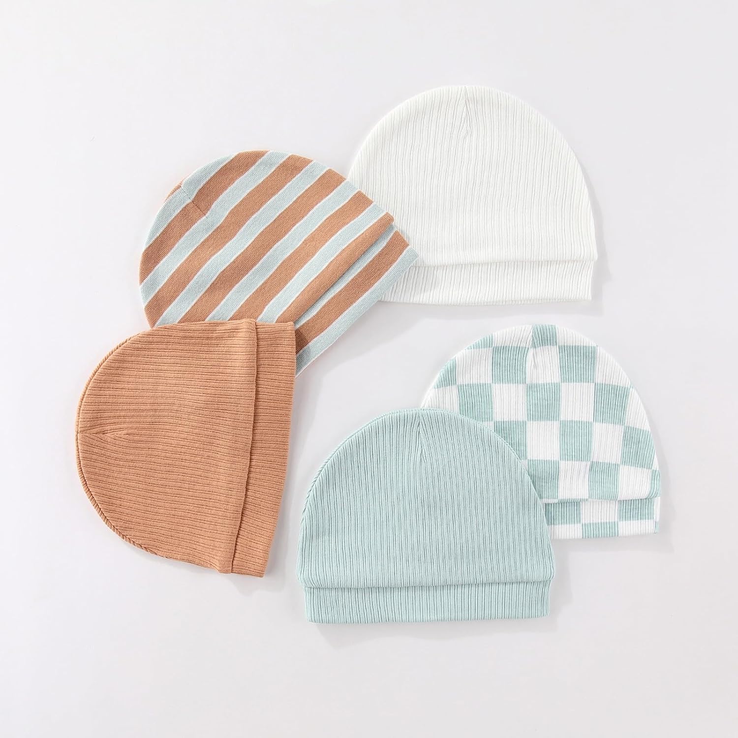 falianni Fashion Baby Boy Girl Clothing Set Cotton Soft 3-Piece Long Sleeve Button Rompers 5-Pack Hats&Gloves Infant Clothes