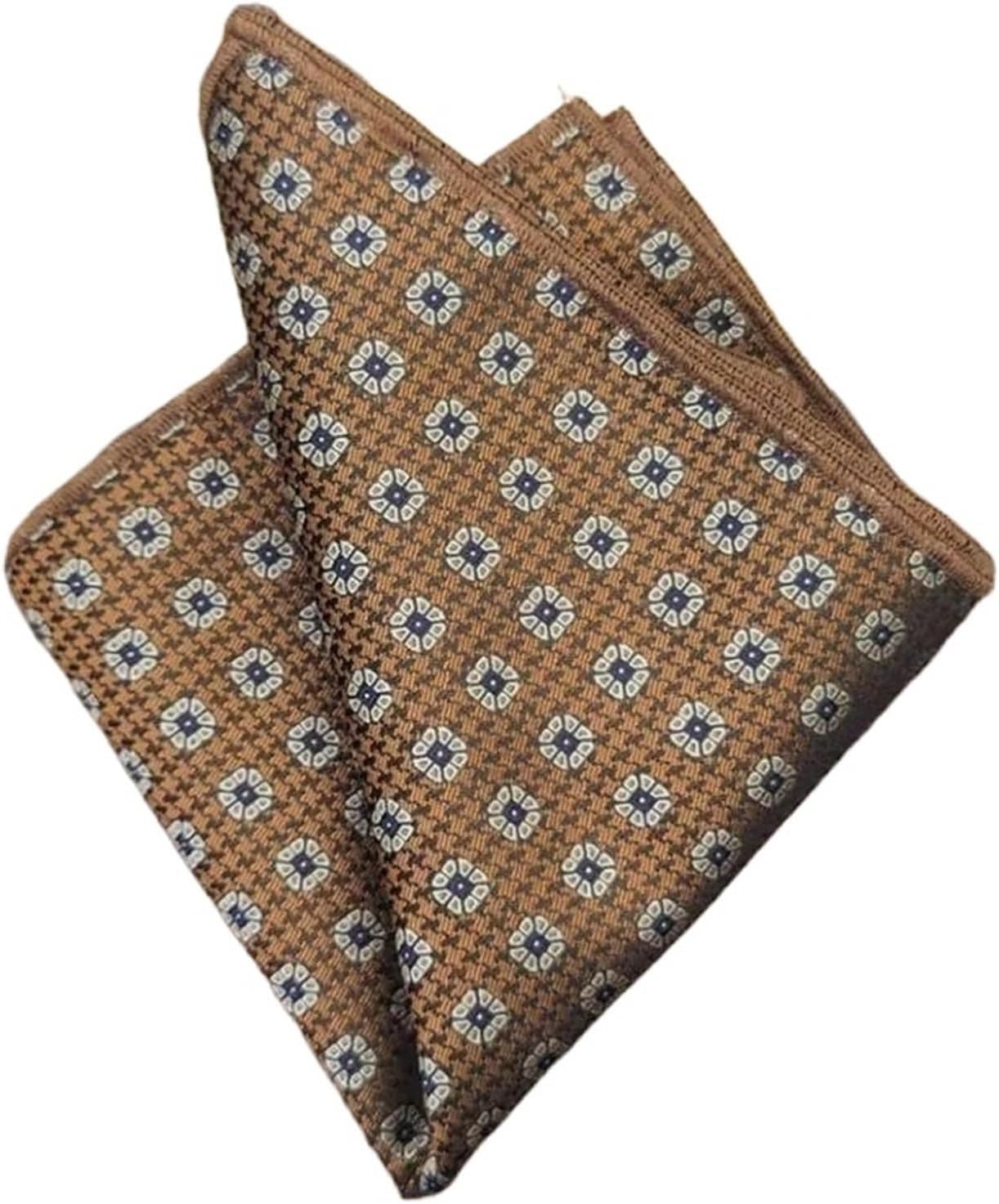 Pocket Squares For Men 6pcs 23cm Men's Brown Pocket Square Coffee Color Handkerchief Suit Formal Dress Accessories