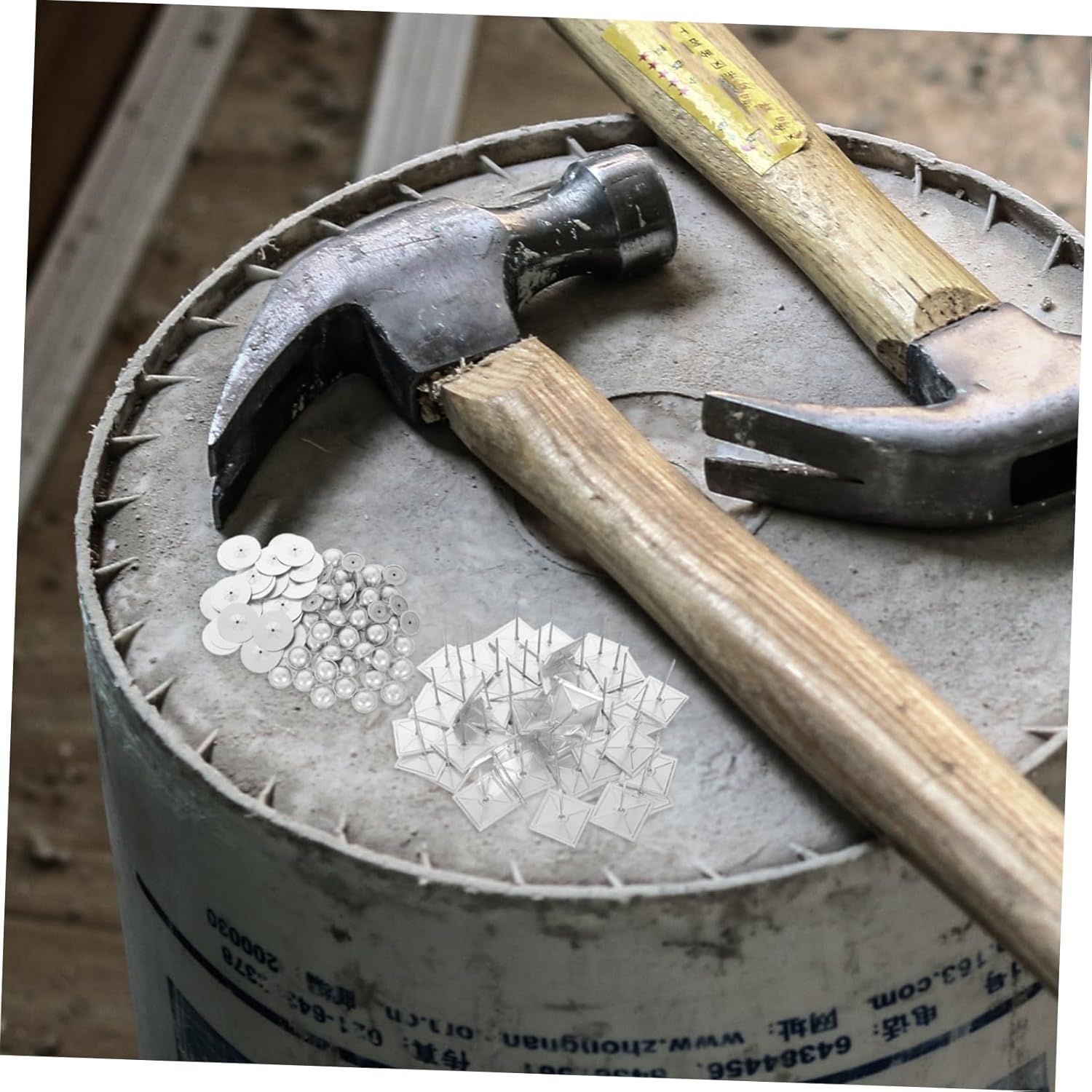 Artibetter 50sets Self-Adhesive Insulation Aluminum Dome Cap Washers for Foam Panels for Walls Ceilings and Floors to Thermal Stability and Improve Heat Retention