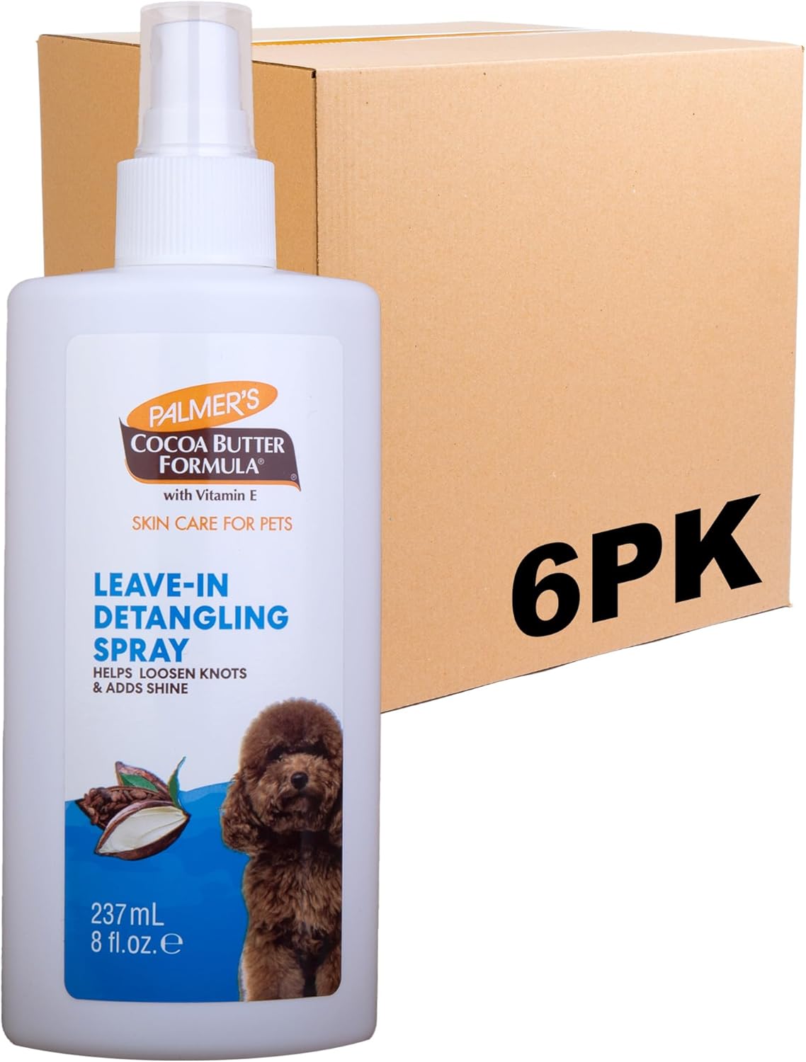Palmer's for Pets Detangling & Conditioning Spray with Cocoa Butter 8 Fl Oz; Leave-in Dog Conditioner with Vitamin E and Cocoa Butter, De-Matting Spray for Dogs