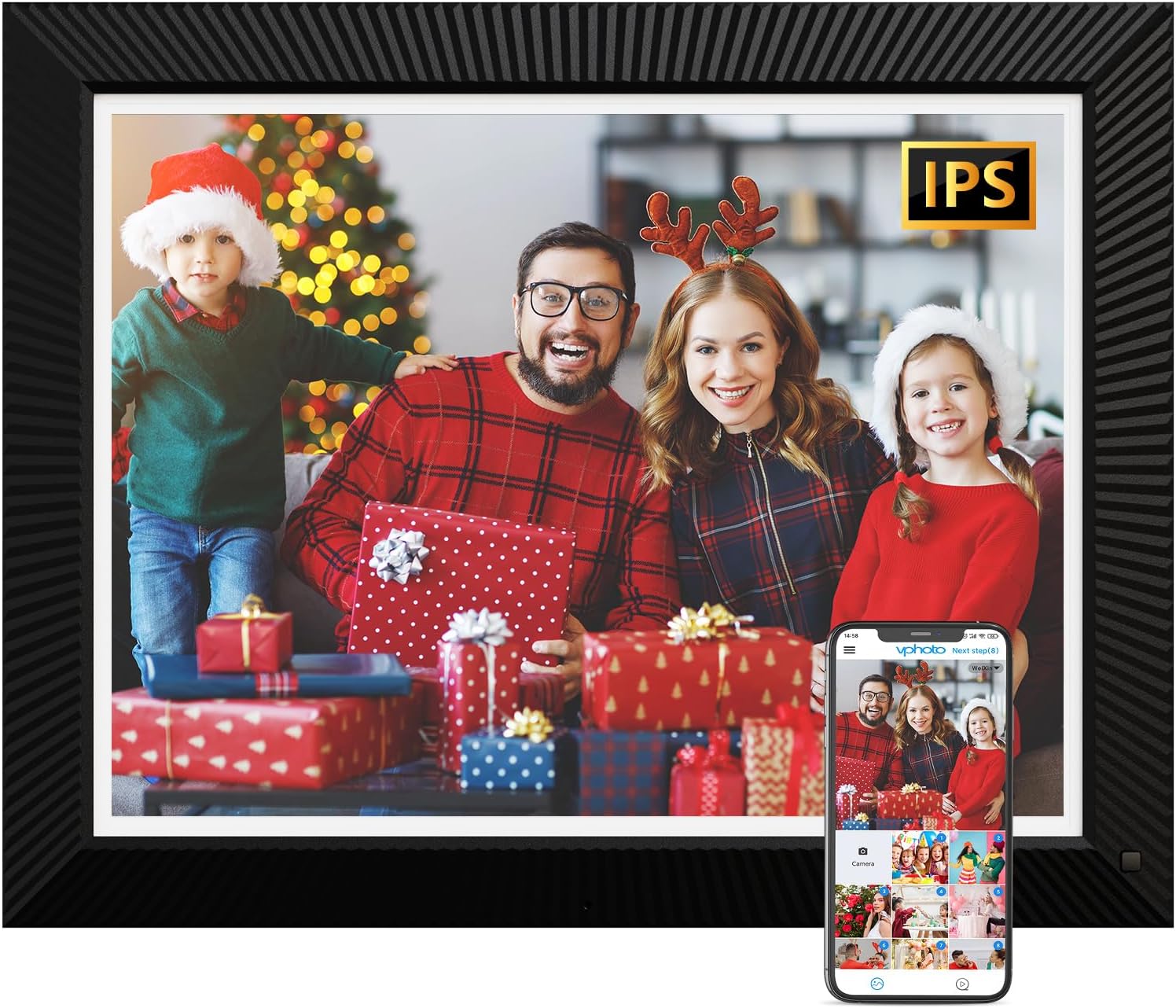Large Digital Picture Frame 17" WiFi-Photo-Frame - 1280*960 HD Touch Screen Digital Frame, Slideshow, Auto-Rotate for Wall Tabletop, Load Photos and Videos from Phone via App or Email, Gifts for Mom