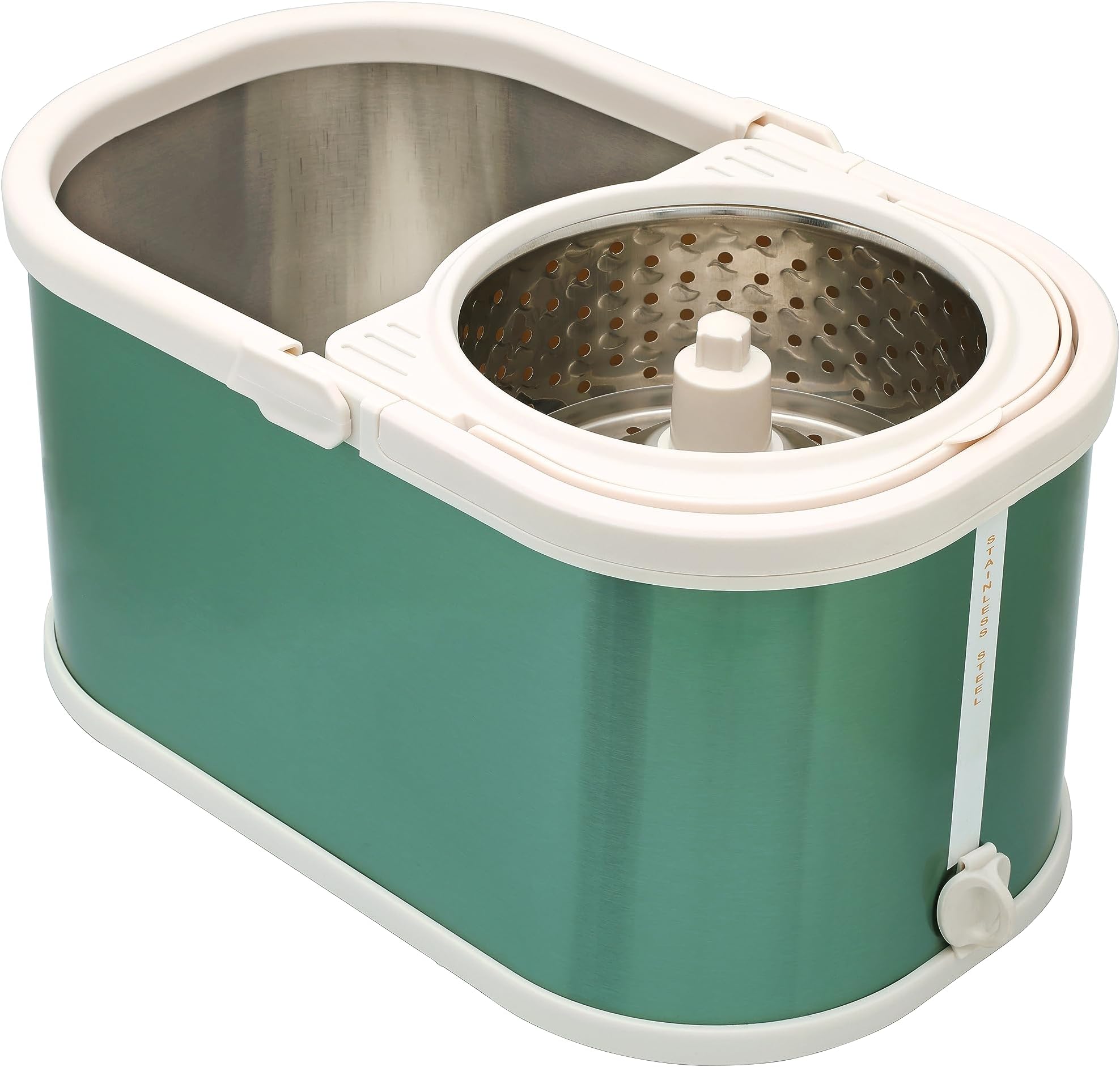 ROKOO360 Degree Spin Stainless Steel Bucket Mop (Green)