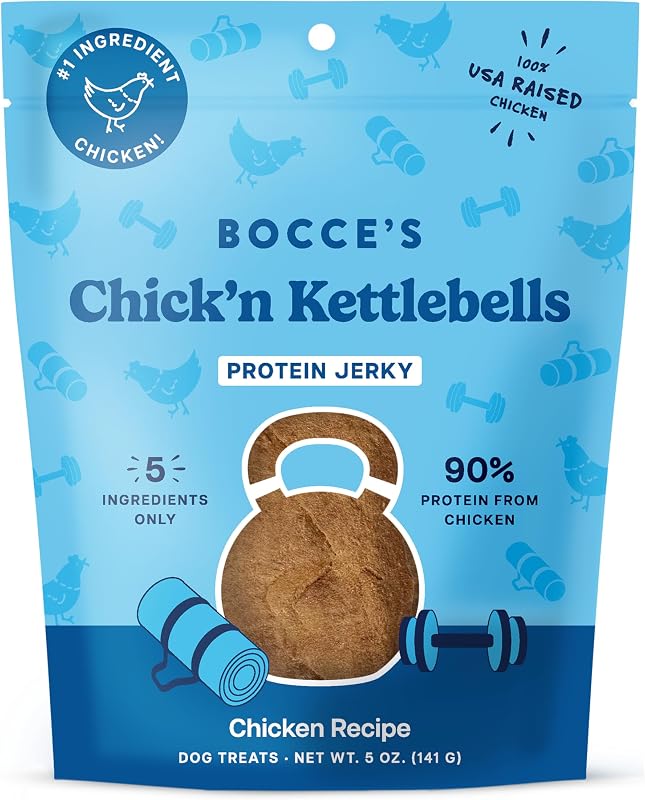 Petisco de Carne Seca de Frango para Cães Bocce's Bakery Chick'n Kettlebells, 142 g