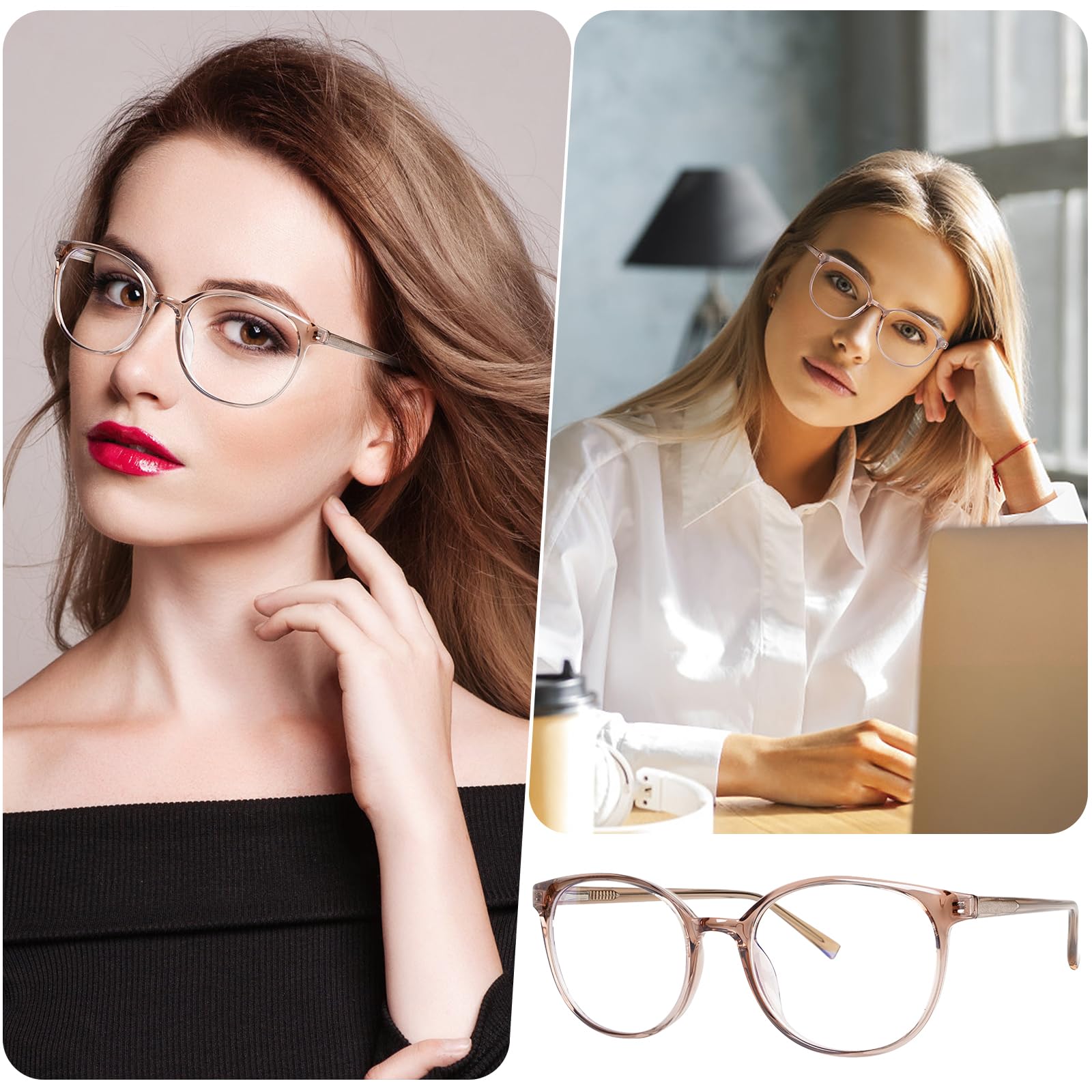 Gafas de bloqueo de luz azul para hombres y mujeres, protección ocular digital, gafas de ordenador, TR90, elegantes gafas redondas antiluz azul con antisobreesfuerzo para juegos, lectura