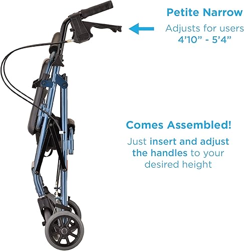 Miniatura 2 de Nova - Productos Médicos Get Go Petite Rolling Walker, caminador rodante pequeño - 13 libras., 4208CBL, Petite, Azul, 1, 1