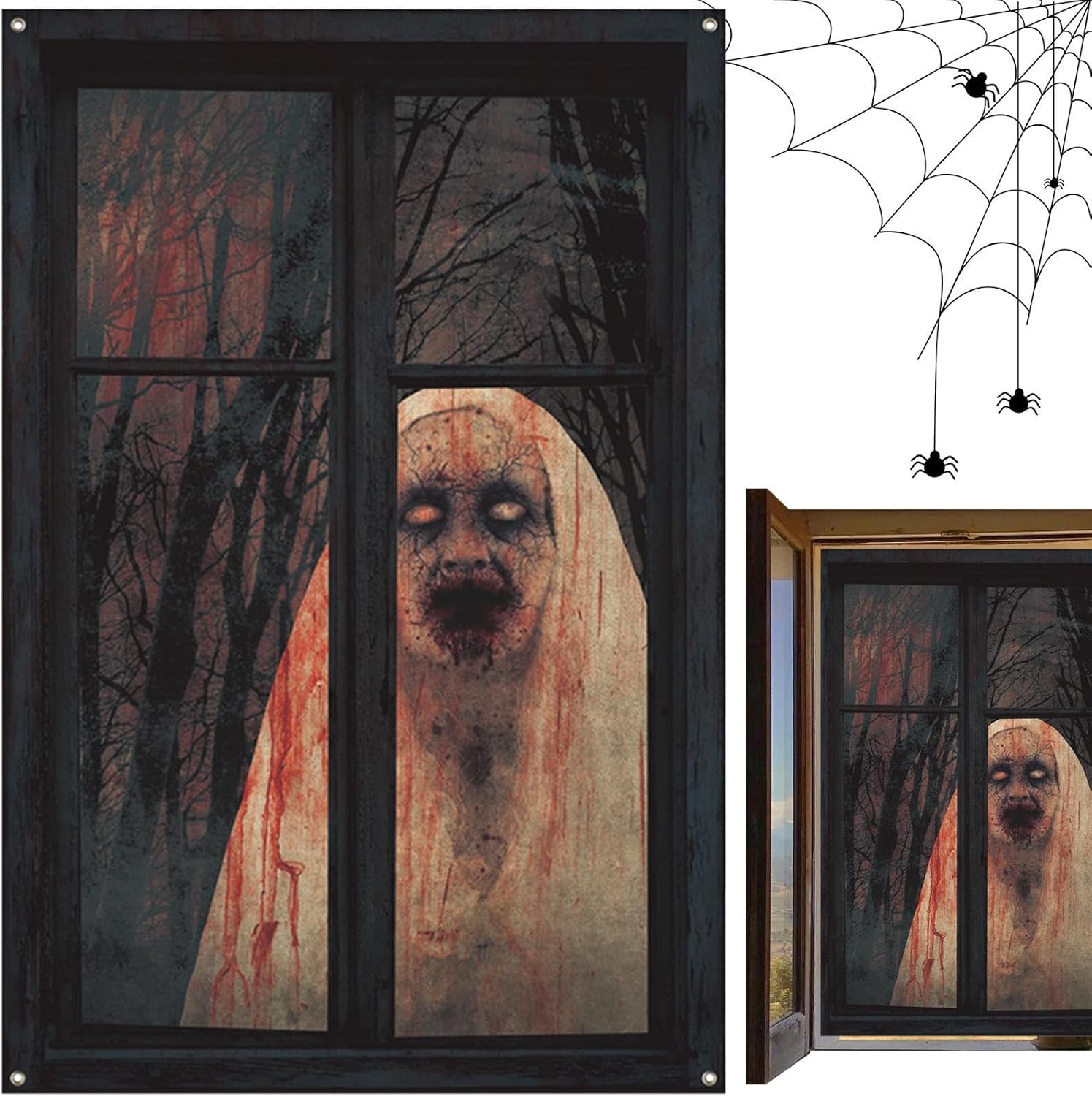 CPYGMXI Halloween Window Decals - Silhouette,Cutouts Scary,Spooky Party Background, Window Clings