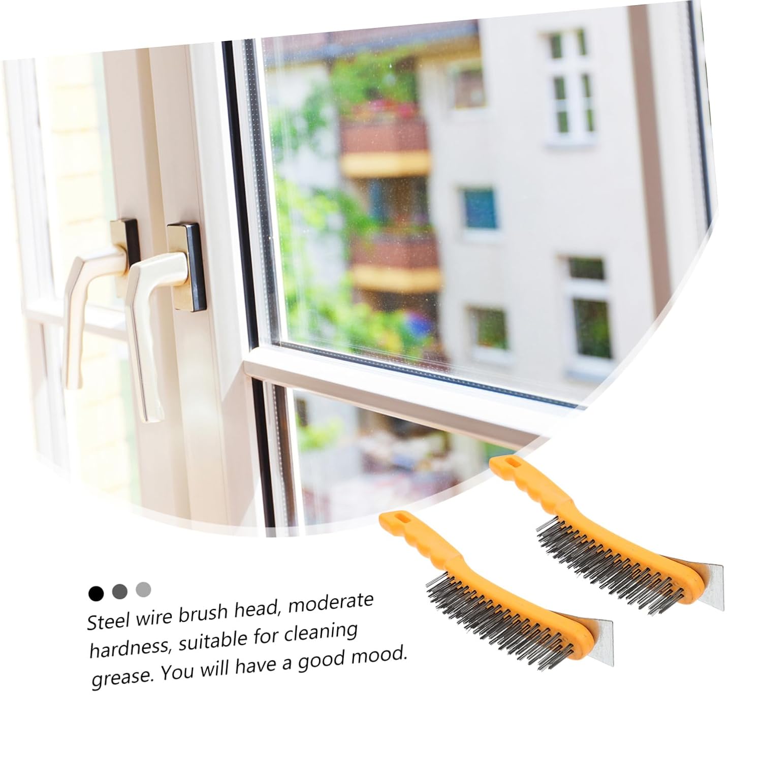 VALICLUD 2Pcs Scratch Brush Set Wire Cleaning Tools for Rust Dust and Welding Slag Removal Handle for and Control for Car and Industrial Cleaning