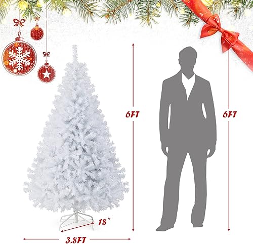 Miniatura 19 de Goplus Árbol de Navidad negro sin luz de 7.5 pies, árbol de Halloween artificial con 1258 puntas de rama, soporte de metal, árbol completo