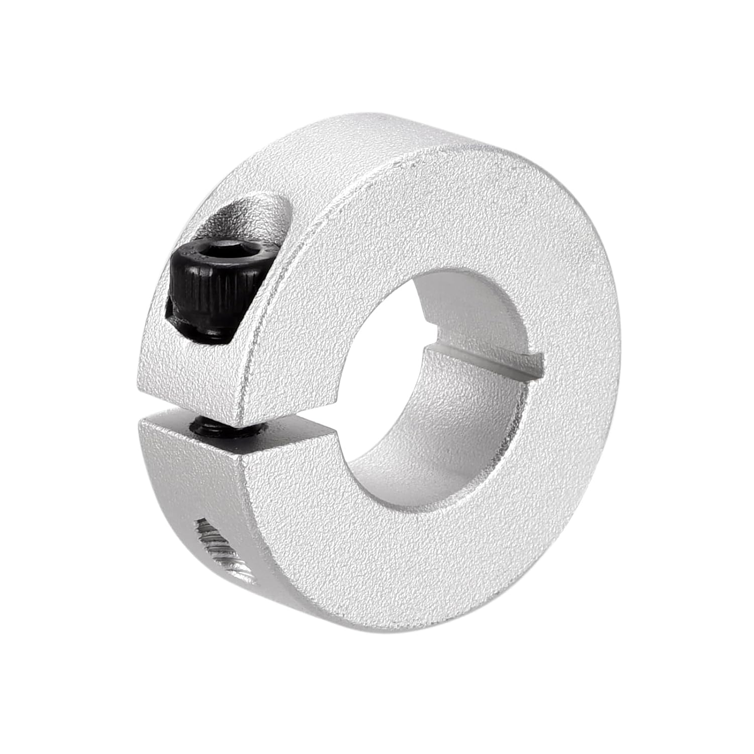 Shaft Collar 0.55 Inch Bore Single Split Aluminum Clamping Collar Shaft Collars with Set Screw Silver Tone