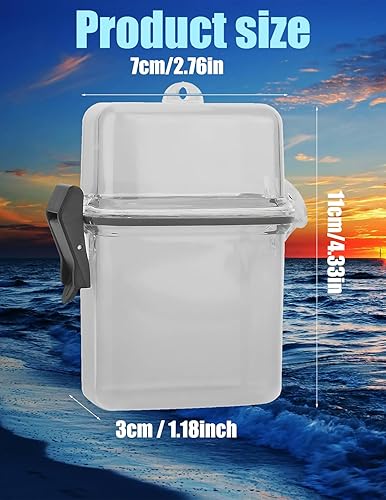 Miniatura 2 de Caja seca flotante impermeable - Caja transparente con gancho de cuerda para kayak, surf y senderismo (gris)