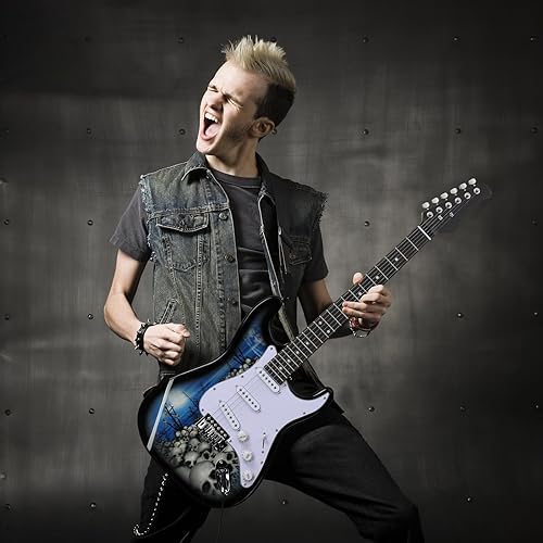 Miniatura 5 de Ktaxon Guitarra eléctrica de 39 pulgadas, kit de guitarra de cuerpo sólido para principiantes de tamaño completo con correa de bolsa de concierto,