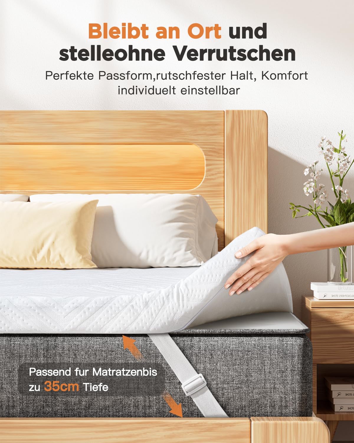 MISSCOZY Matratzen Topper 180x200cm, 9cm Höhe Matratzentopper, H2&H3 Gel Memory Foam Matratzenauflage mit Öko-TEX Zertifiziert für Boxspringbett Wohnwagen Schlafsofa, Waschbar