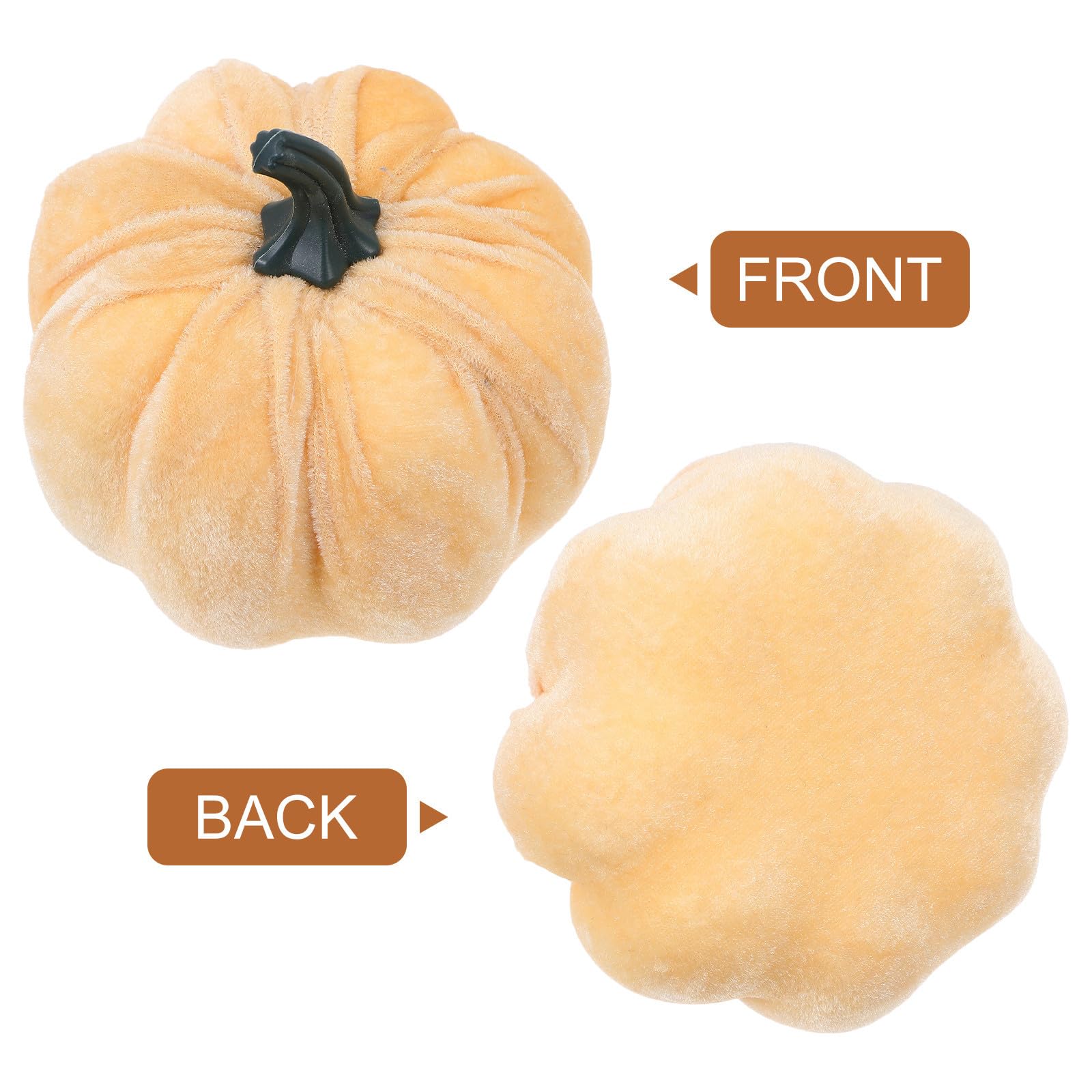 Abaodam 15 Pezzi Decorazione Zucca Arancia in Flanella a Forma di Zucca per Halloween e Interni, Effetto Decorativo senza Sbiadire, per Casa e Feste Autunnali