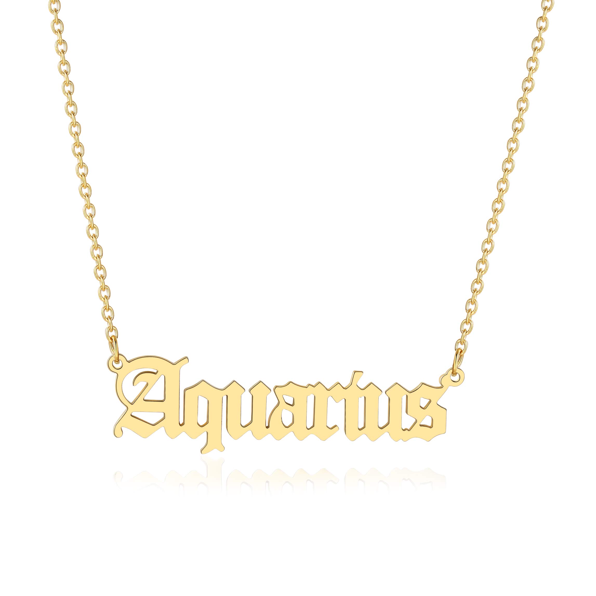 Buy VLINRAS Old English Zodiac Necklace 