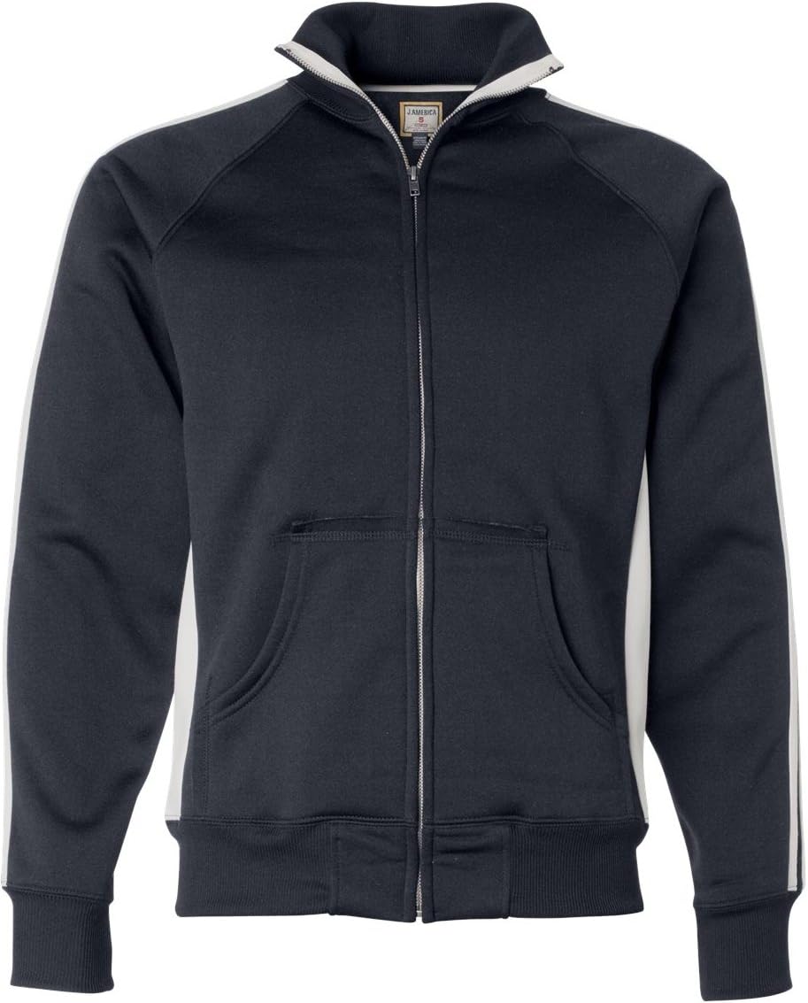 J America Men'S Vintage Poly Fleece Track Jacket (Navy) (3X)