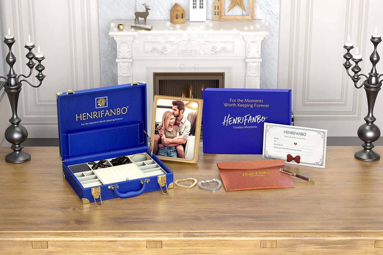 4x6 Picture Frame, 6x8 Walnut Frame with Anti-Reflective Glass & Heirloom Wood Pen, Wedding, Anniversary, Mother's Day & Birthday Gift for Woman