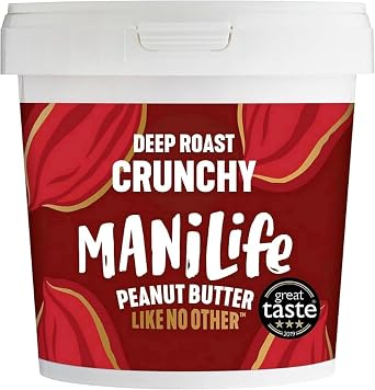 ManiLife Deep Roast Crunchy Natural Peanut Butter 900g | High Protein, No Palm Oil & No Added Sugar | Made from Single Origin Argentine Grade A Peanuts (packaging may vary)