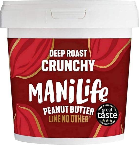 ManiLife Deep Roast Crunchy Natural Peanut Butter 900g | High Protein, No Palm Oil & No Added Sugar | Made from Single Origin Argentine Grade A Peanuts (packaging may vary)