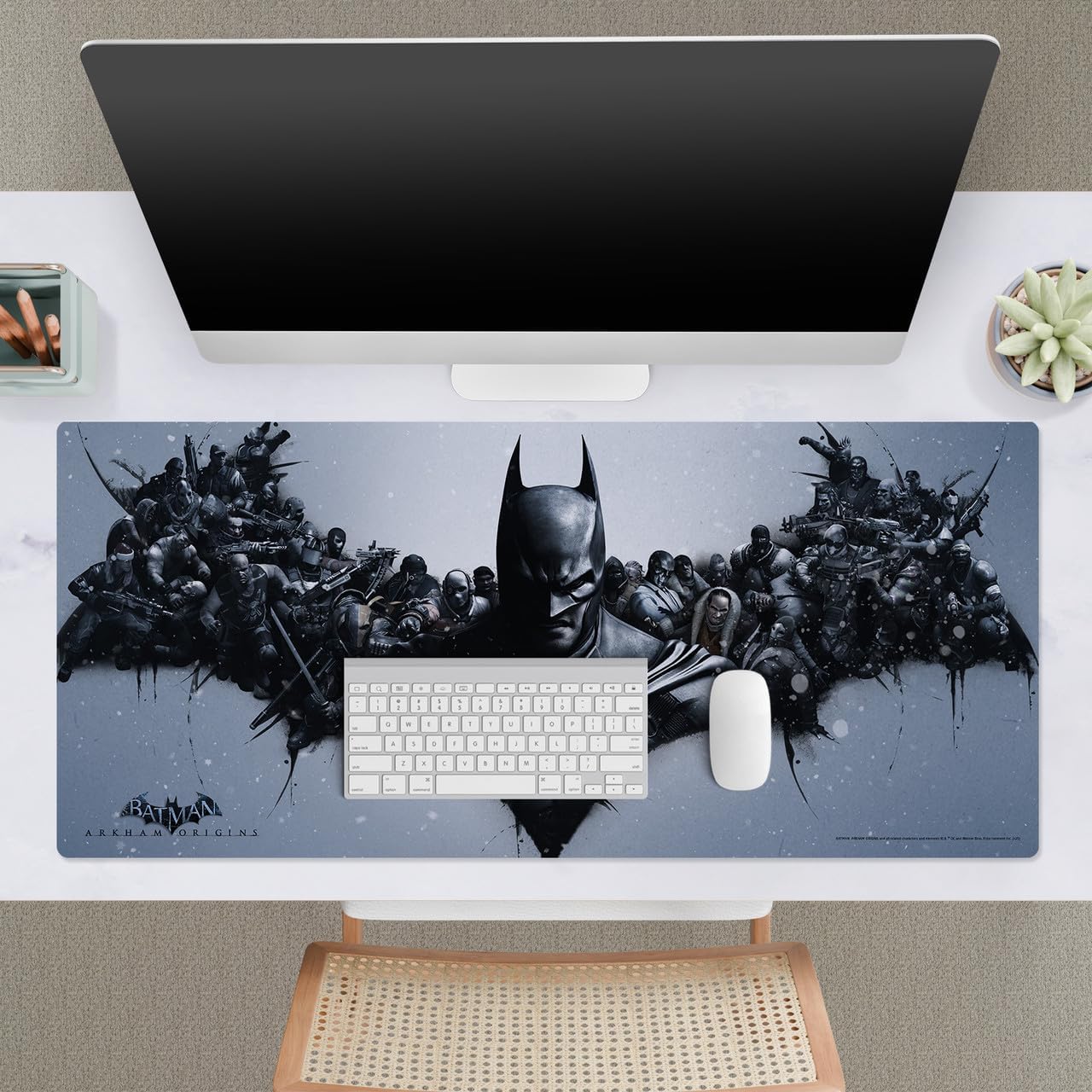 Head Case Designs Officially Licensed Batman Arkham Origins Logo Key Art 37.4 x 15.75 x 0.16 inches (900 x 400 mm) - XL Gaming Office Desk PC Keyboard Mouse Mat Pad