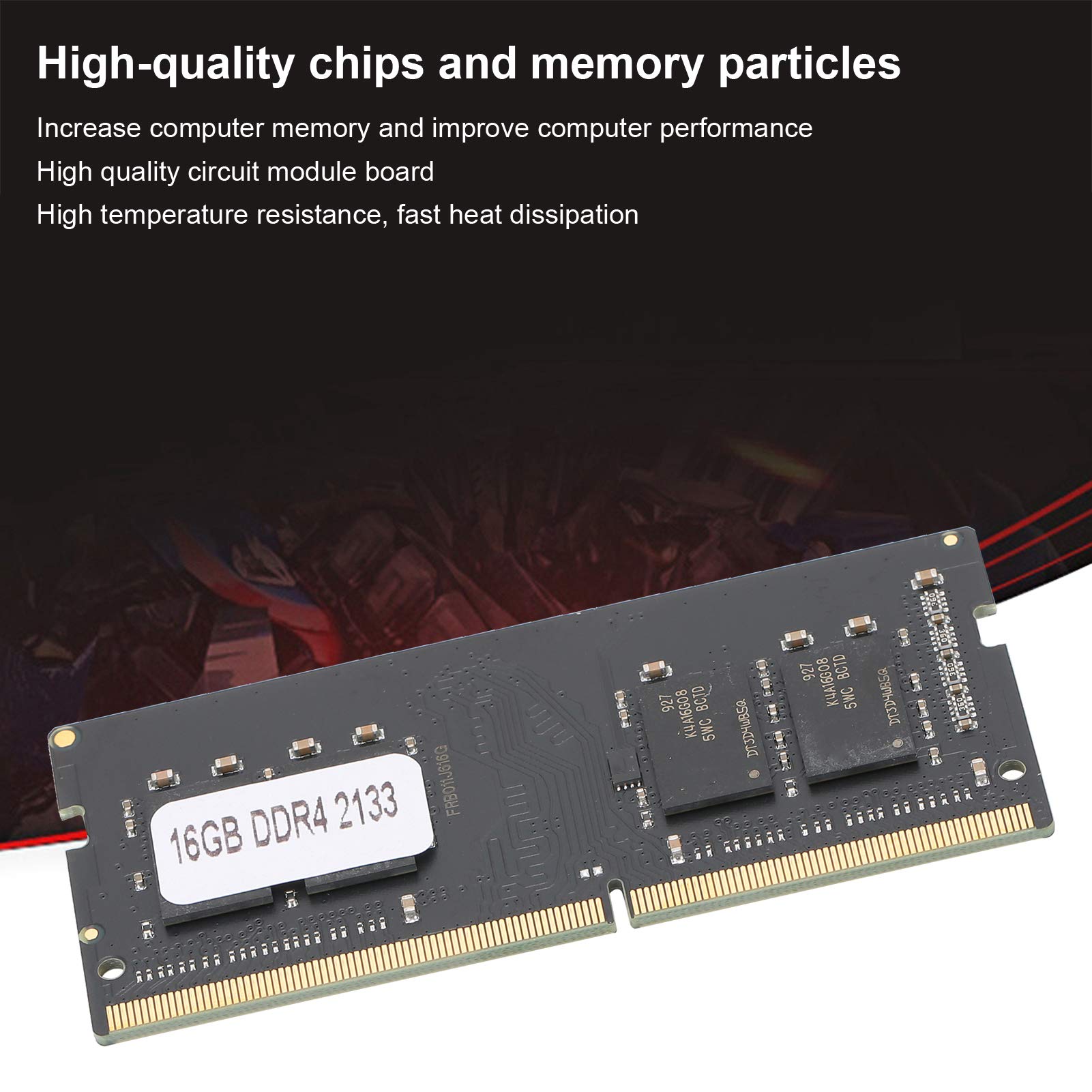Moduł Pamięci Laptopa 16 GB DDR4, Wysokowydajna pamięć RAM z Szybkim Rozpraszaniem Ciepła, w Pełni Kompatybilna z Procesorami Intels AMDd PC4 17000 19200 2666 V (2133MHz)