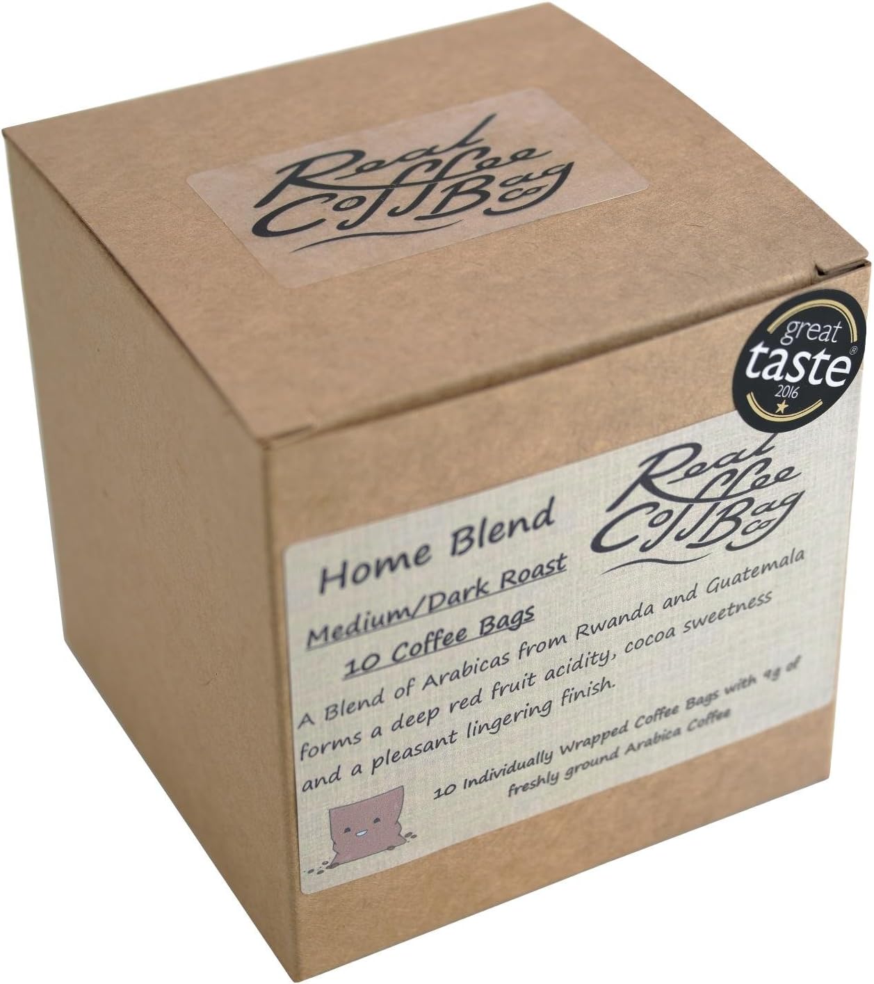 Home Blend Individually Wrapped Medium/Dark Roasted Arabica Fresh Ground Coffee Bags - Pack of 10 Bags by Real Coffee Bag Co.