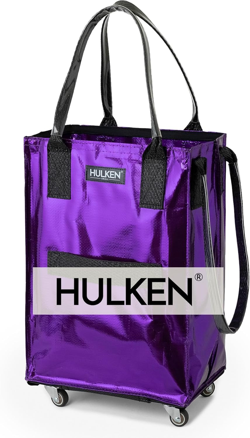 HULKEN Rollende Einkaufstasche Klein, Ultraviolett × Wiederverwendbare Einkaufstasche auf Rädern
