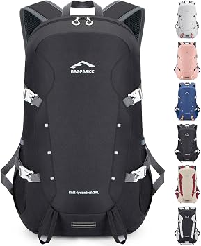 BAGPARKK 35L Lightweight Packable Travel Hiking Backpack Daypack,Water Resistant Camping Daypack Black 35L