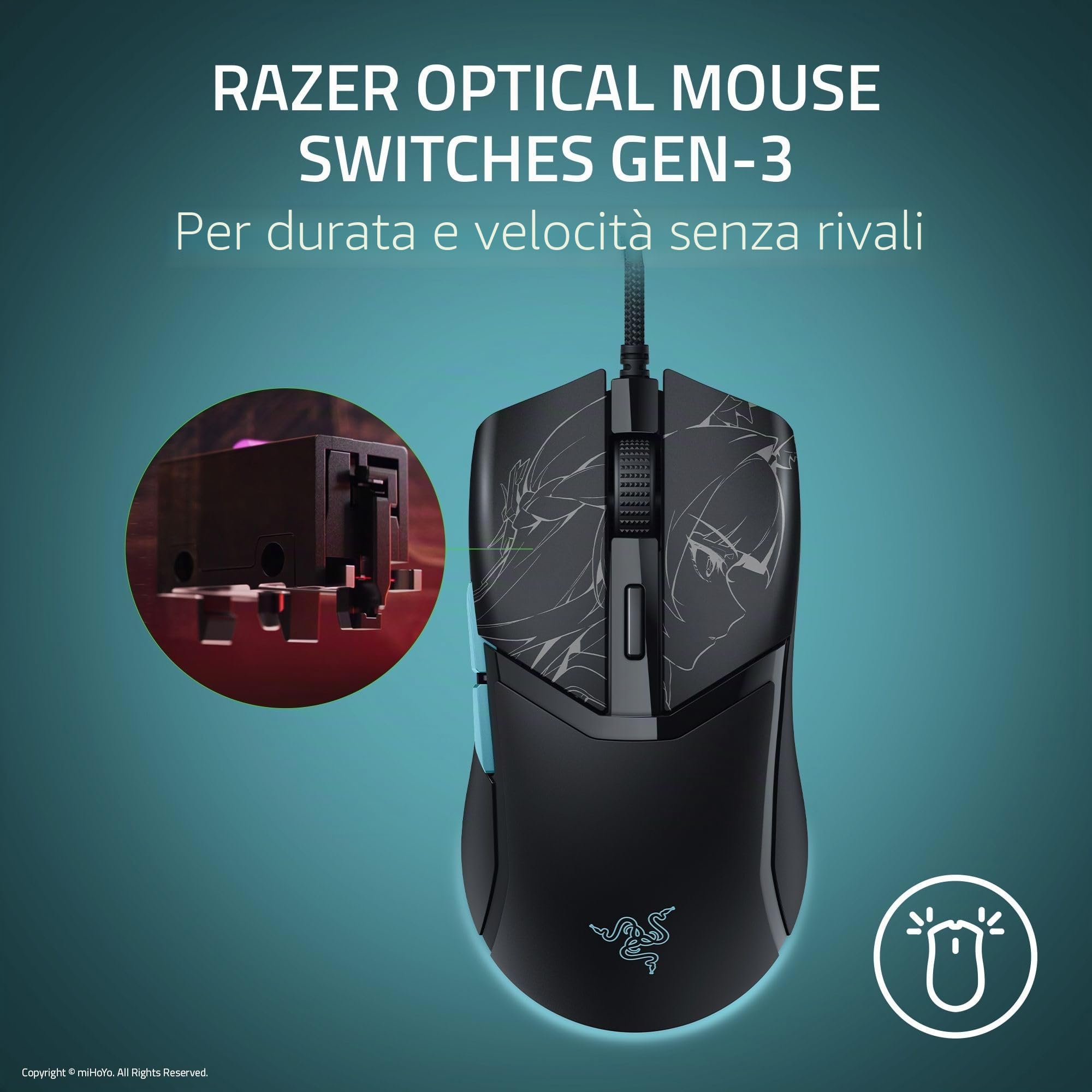 Razer Cobra - Mouse da gioco cablato, peso 58 g, leggero, Zenless Zone Zero