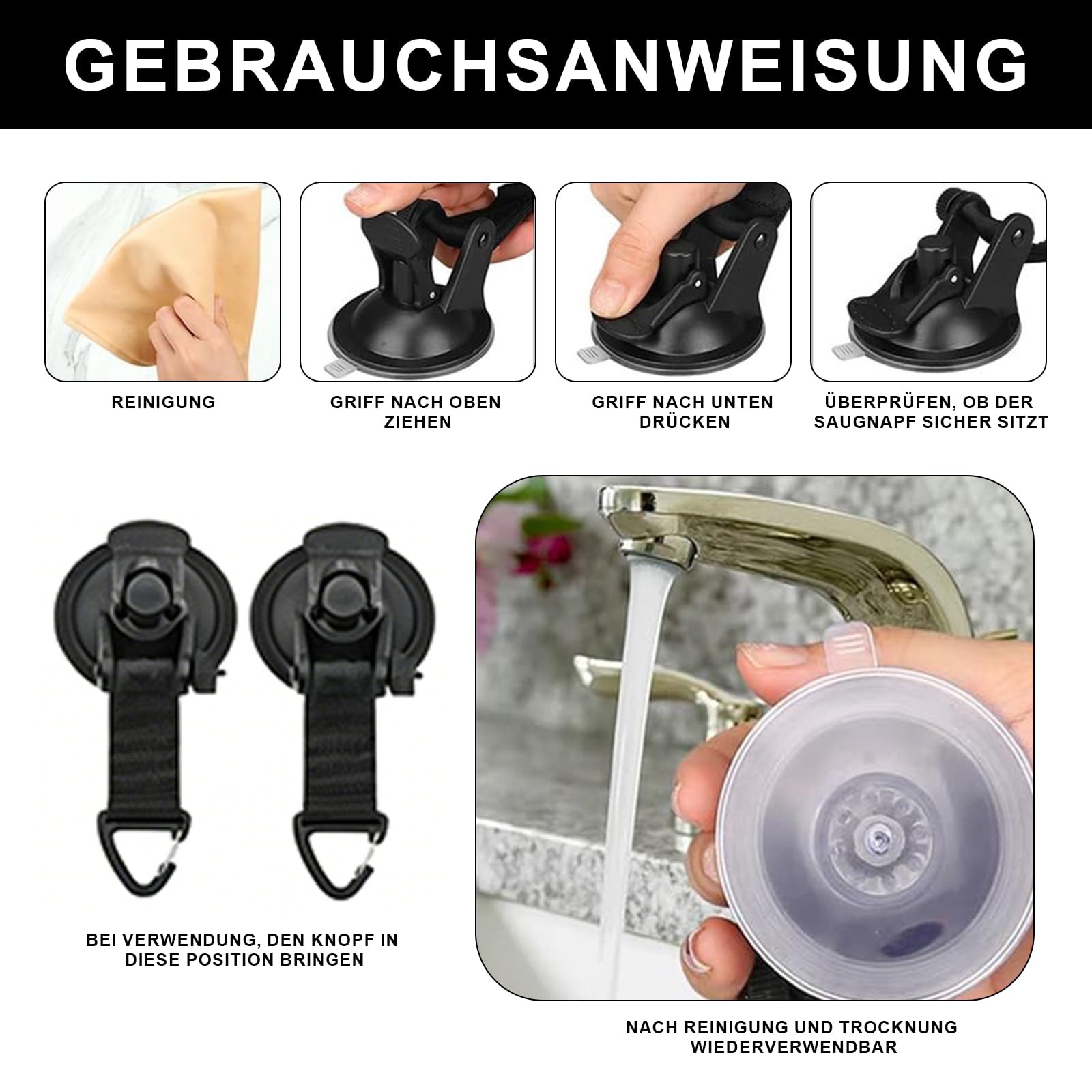 2 x 3 m Auto Markise Sonnensegel, Sonnensegel mit Stangen, mit 2 Halterungen, 4 windfestes Seil, 4 Heringen, 2 Saugnäpfen, Heckstoßstangenmarkise, geeignet für Wohnmobile, Vans und Wohnwagen.