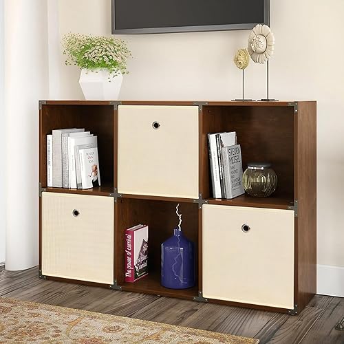 Miniatura 4 de NieEnjoy Cubos de almacenamiento plegables, cubos de almacenamiento de tela de 11 pulgadas, canastas organizadoras con asas dobles para organizador