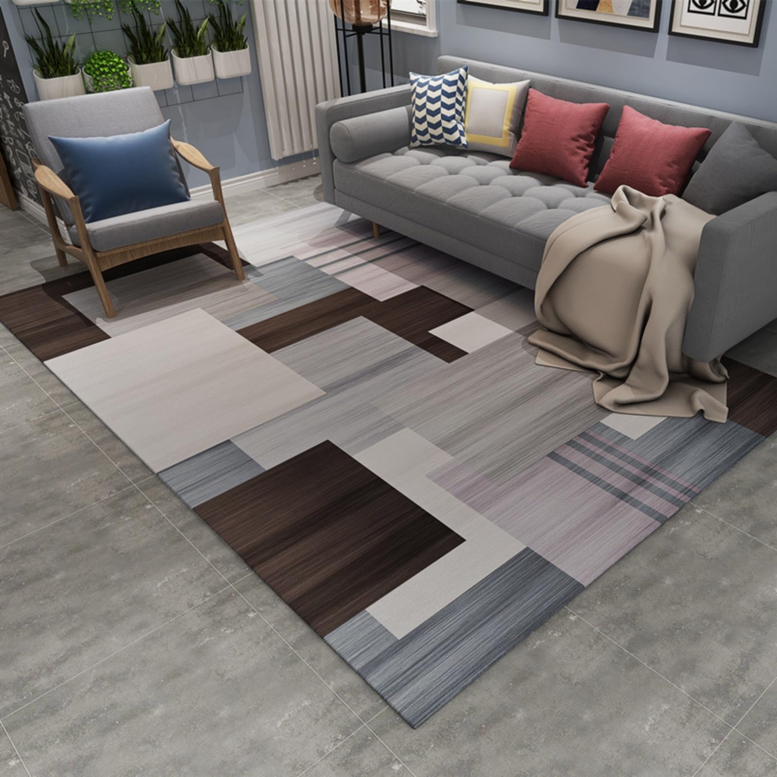 Alfombra eléctrica calefactable, moqueta con temporizador, calentamiento rápido, apagado automático por sobrecalentamiento, almohadillas calefactoras eléctricas grandes(A,105 * 190cm)