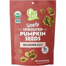 Go Raw Organic Sprouted Pumpkin Seeds - Savory Seasoned Salted Pepitas, Keto, Non-GMO, Vegan, Gluten-Free, Kosher, Paleo, Protein-Packed Superfood, Healthy Snack for Adults & Kids, 9 oz Resealable Bag
