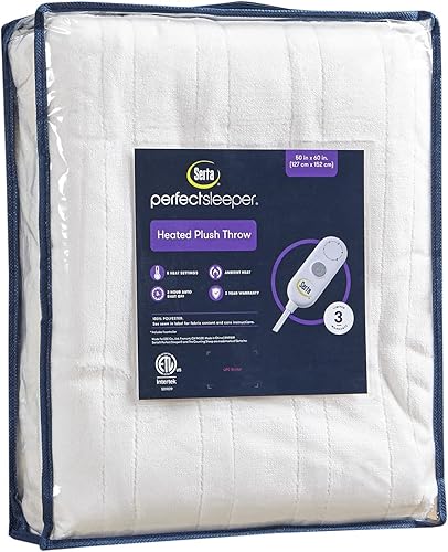 Miniatura 8 de Serta Manta eléctrica de felpa lujosamente suave de calentamiento rápido, con temporizador de apagado automático de seguridad, bajo EMF, ajuste de