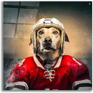 Epic Art 'Hockey 4' by Sean Parnell Acrylic Glass Wall Art, 36" x 36"
